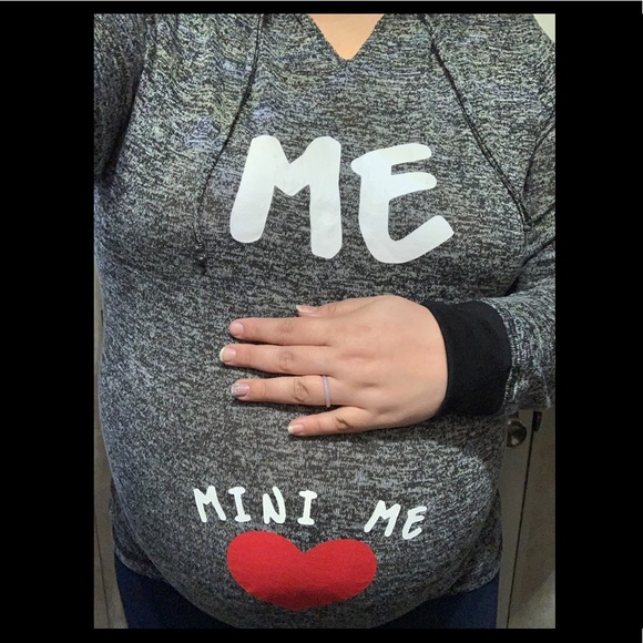 1X maternity lightweight sweatshirt me mini me cute bump show off - Picture 3 of 11
